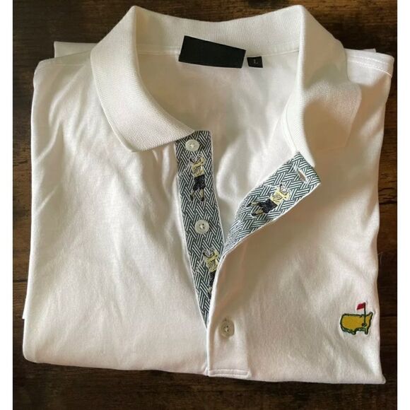Bobby Jones Masters  Golfer Lined Performance Tech Thin White Polo  L NWOT - Picture 1 of 4